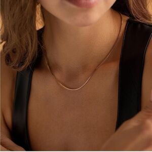 GOLD 14k Gold Plated Box Chain Necklace